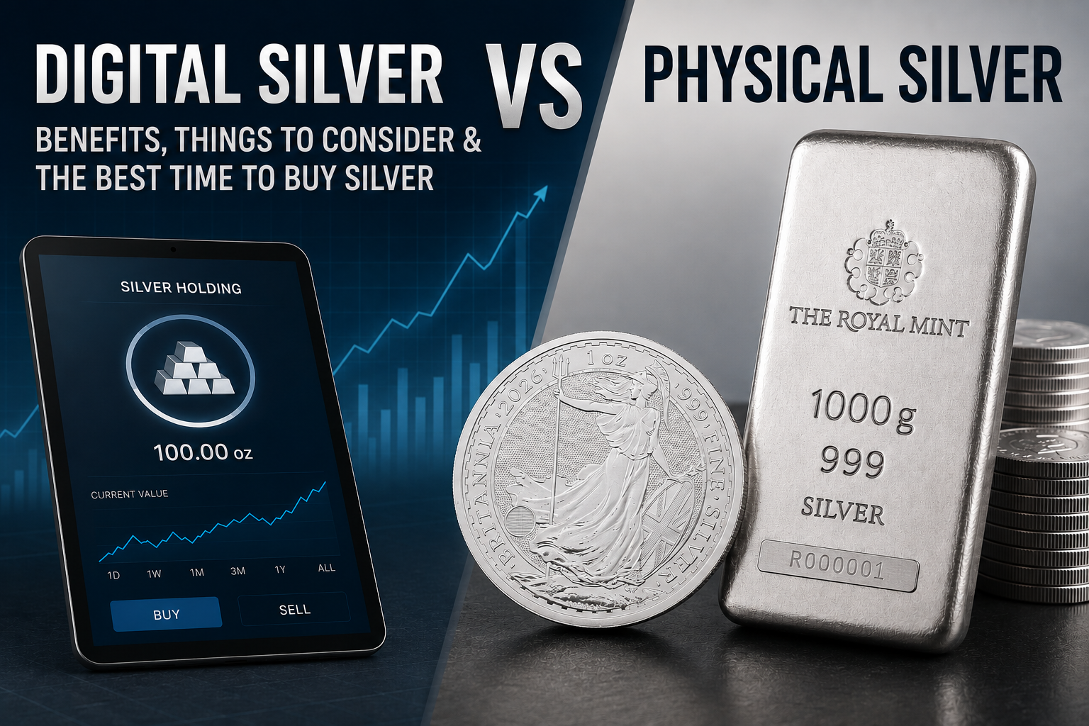 Digital silver vs physical silver bullion coins and bars comparison guide