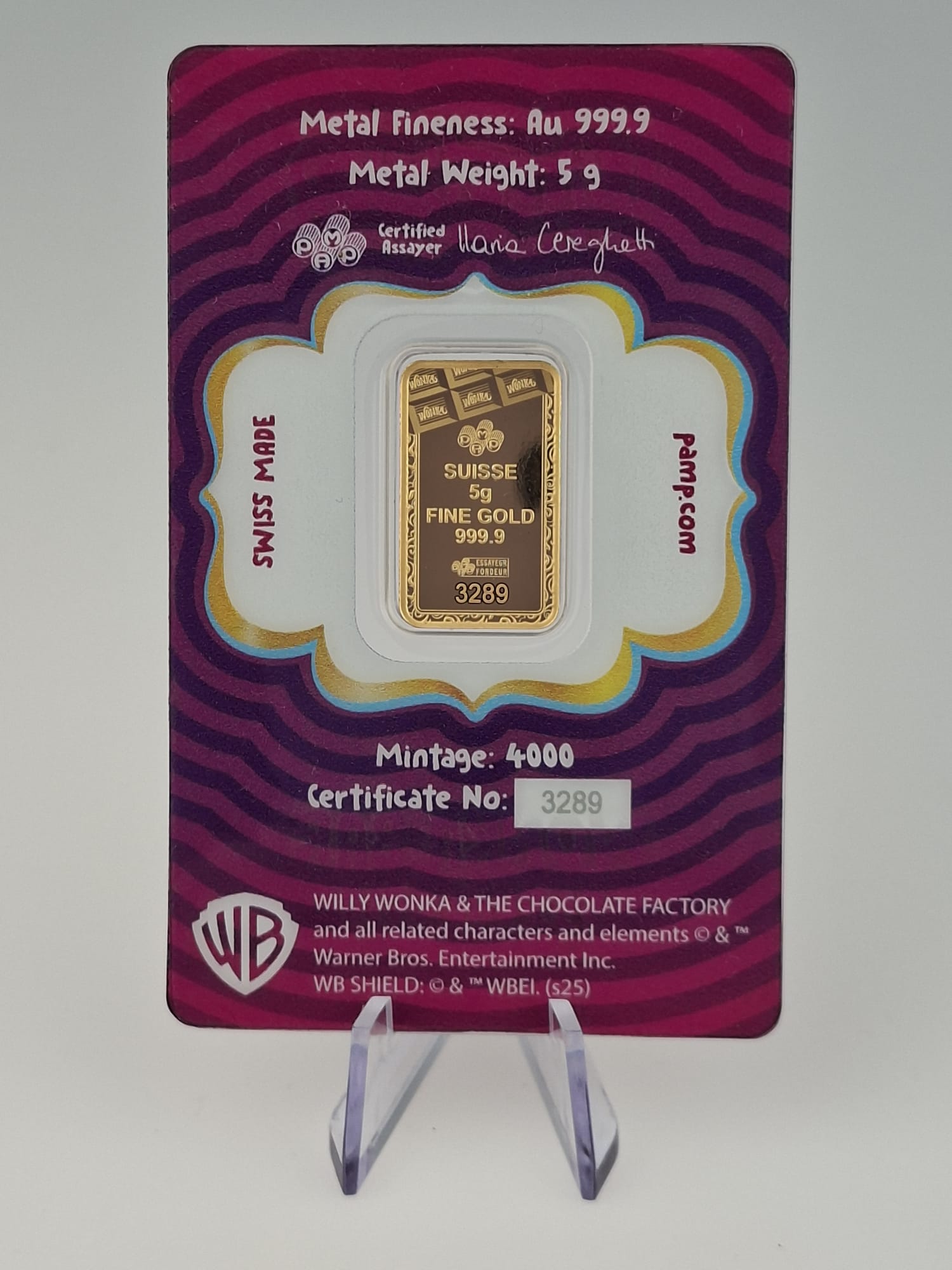 Willy Wonka 5g Pure Gold Bar