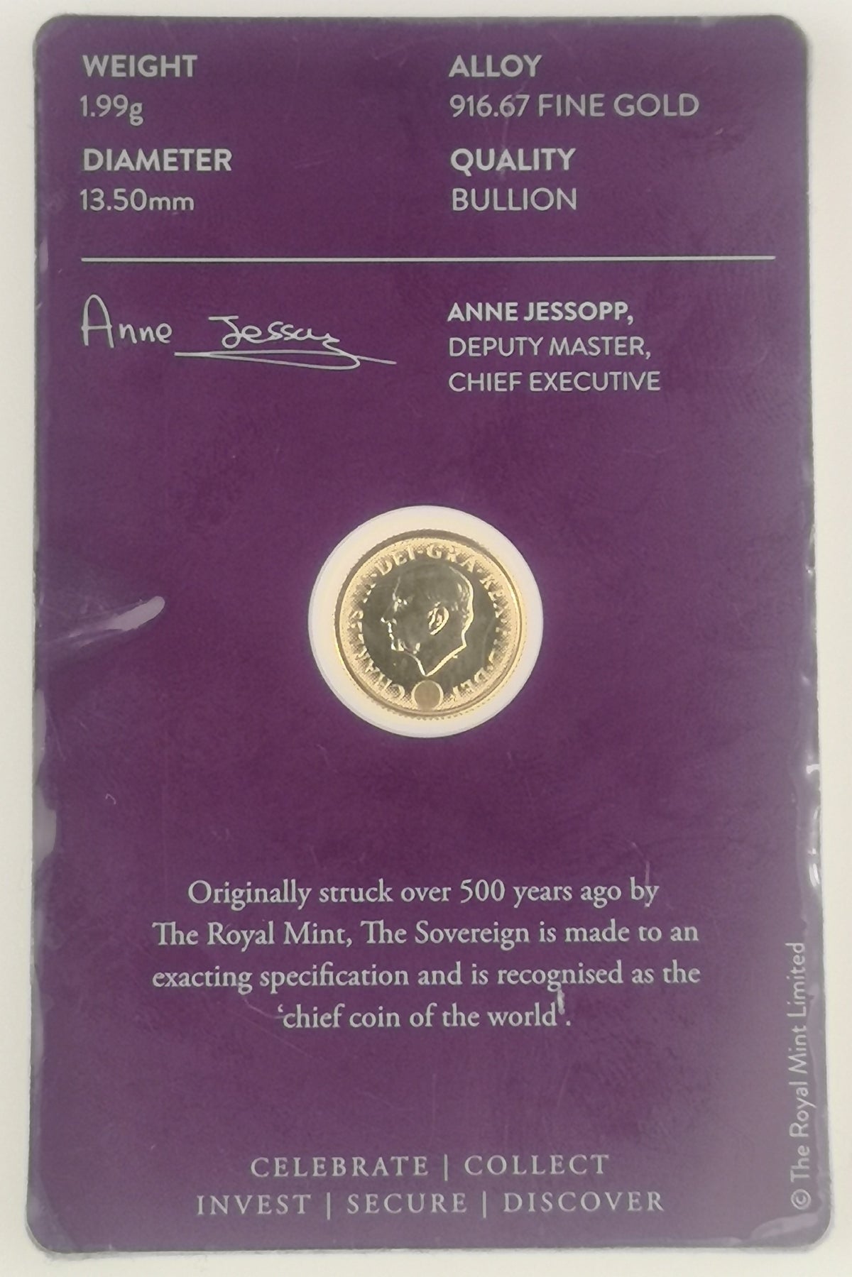 2026 Quarter Sovereign 916.67 Gold Bullion Coin