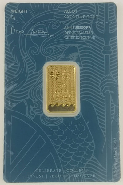 Royal Mint Britannia 5g 999.9 Fine Gold Bar