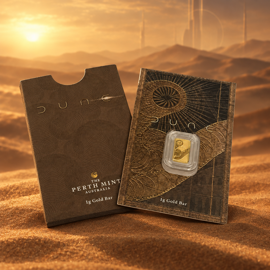 DUNE packaging with original desert-sci-fi background